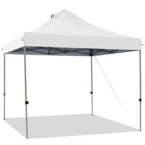10' x 10' Valge kokkupandav telk ratastega