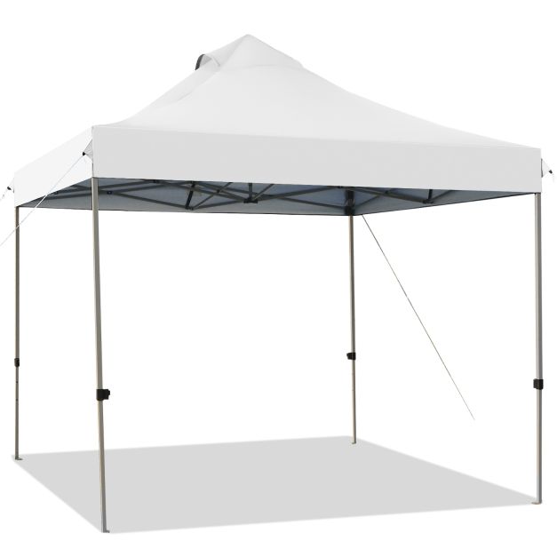 10' x 10' Valge kokkupandav telk ratastega