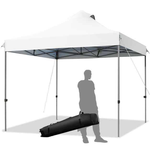 10' x 10' Valge kokkupandav telk ratastega - Image 4
