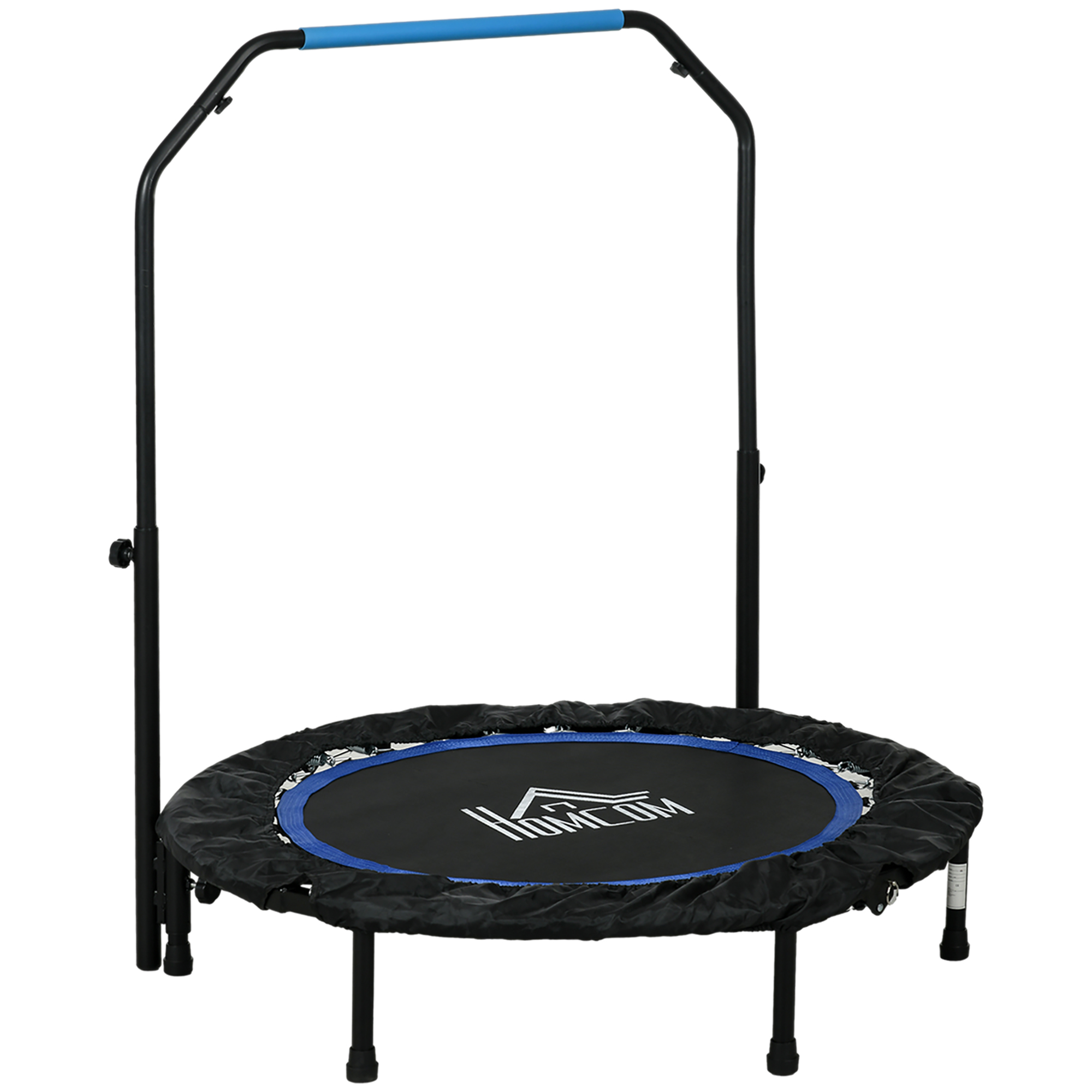 Salokāms fitnesa batuts ar regulējamu rokturi, Ø102 x 99-123 cm, melns / zils