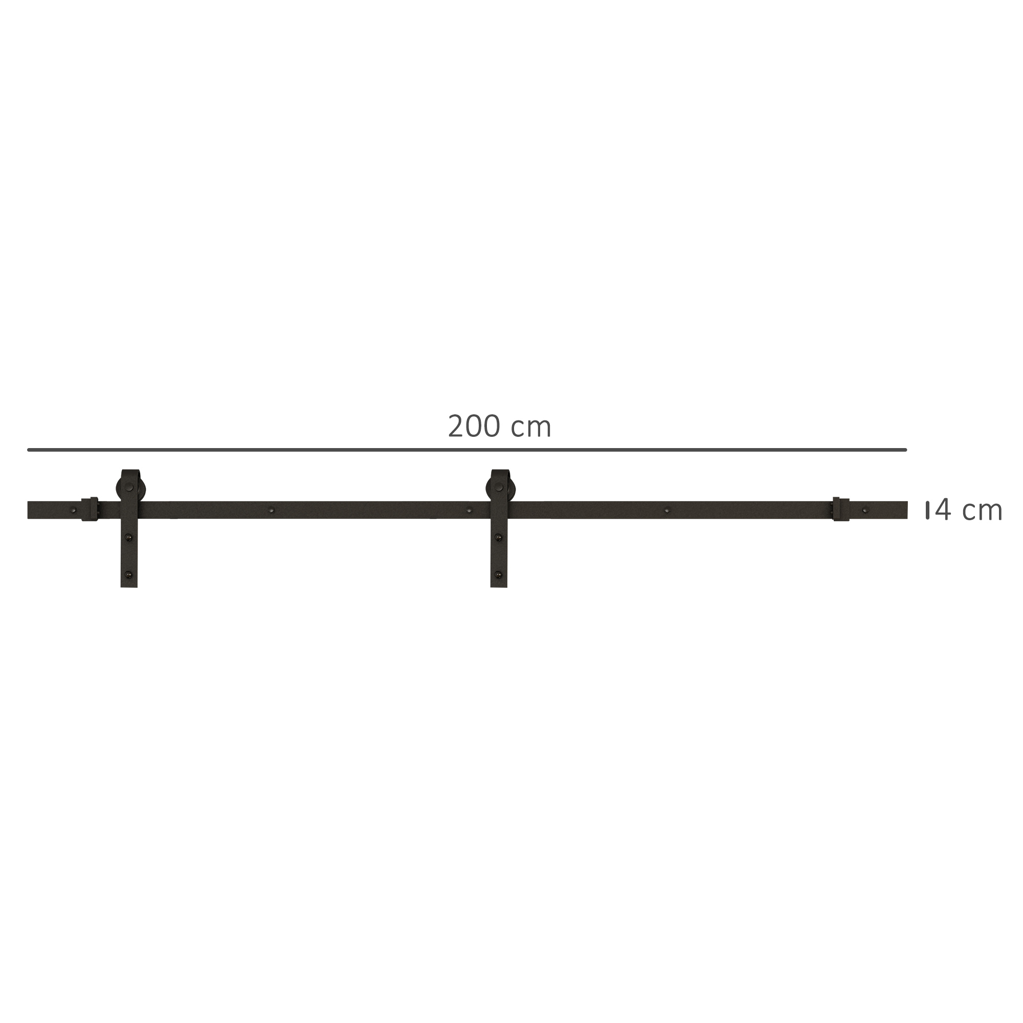 Stumdomų durų furnitūros rinkinys, juodas, 2 m, 100 kg - Image 3