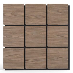 4-osaline akustiline seinapaneel 62x62 cm, 9 ruudukujulist puidust plaati