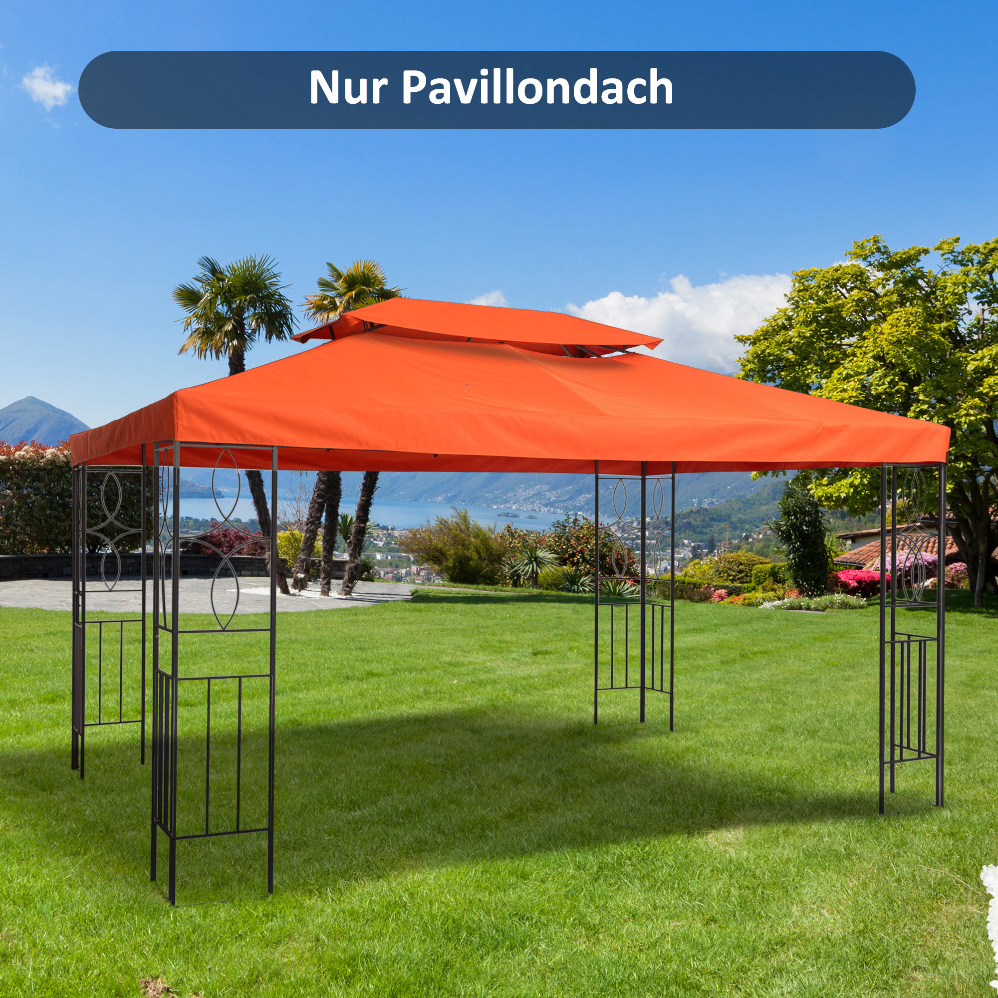 Paviljona rezerves jumts 3 x 4 m, poliesters, rūsas sarkans - Image 2