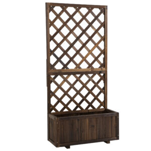 Tõstetud istutuskast võrega, puit, pruun, 72,5 x 31,5 x 149,5 cm