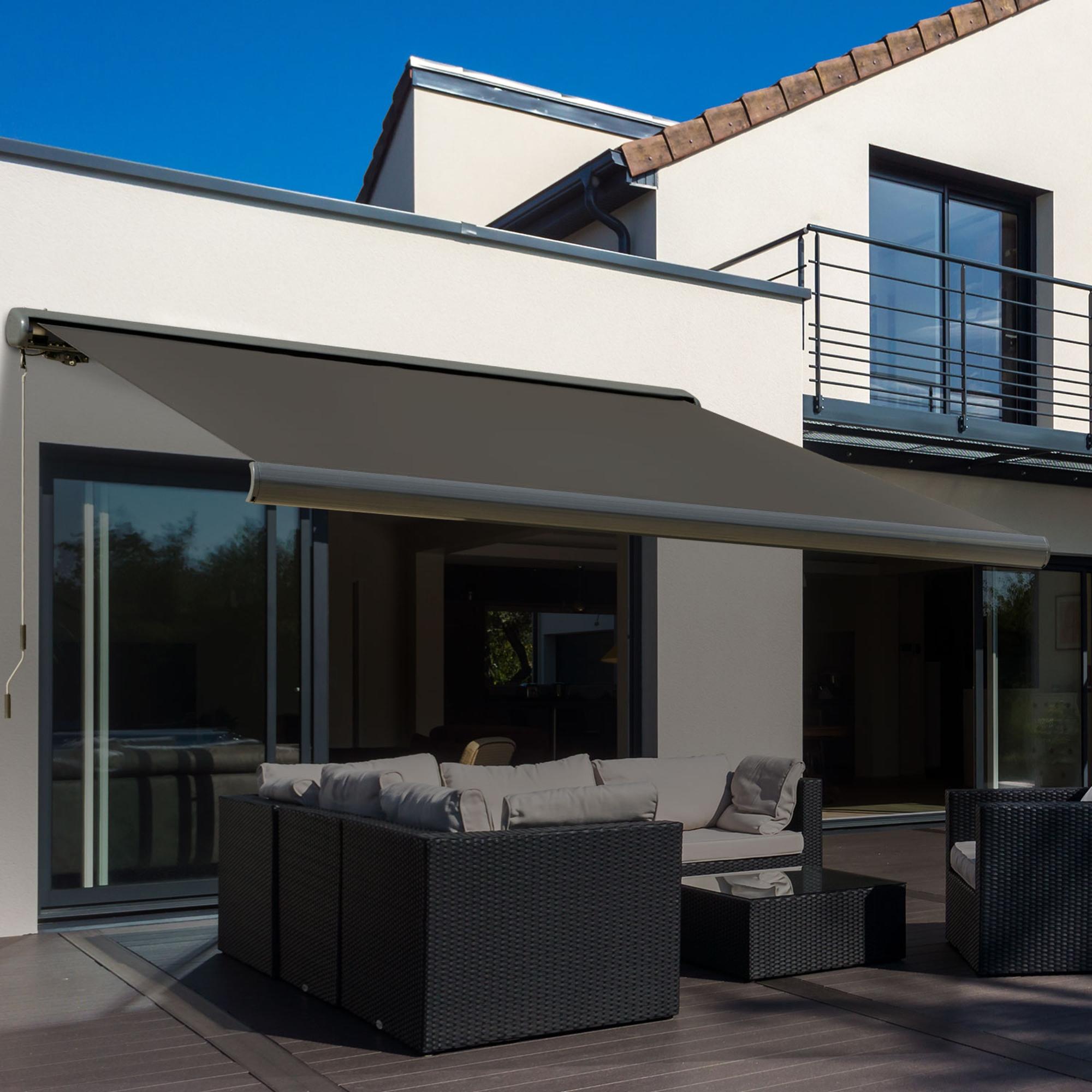 Elektrinė markizė su nuotolinio valdymo pultu, tamsiai pilka, 300 x 250 cm - Image 2