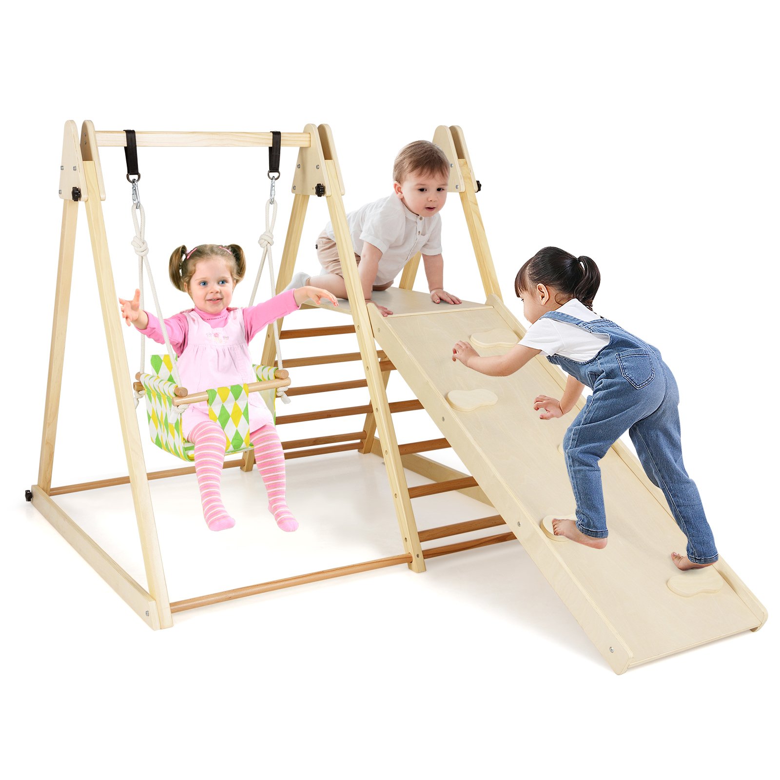4-in-1 vidaus žaidimų aikštelė su kūdikių sūpynėmis - Image 4