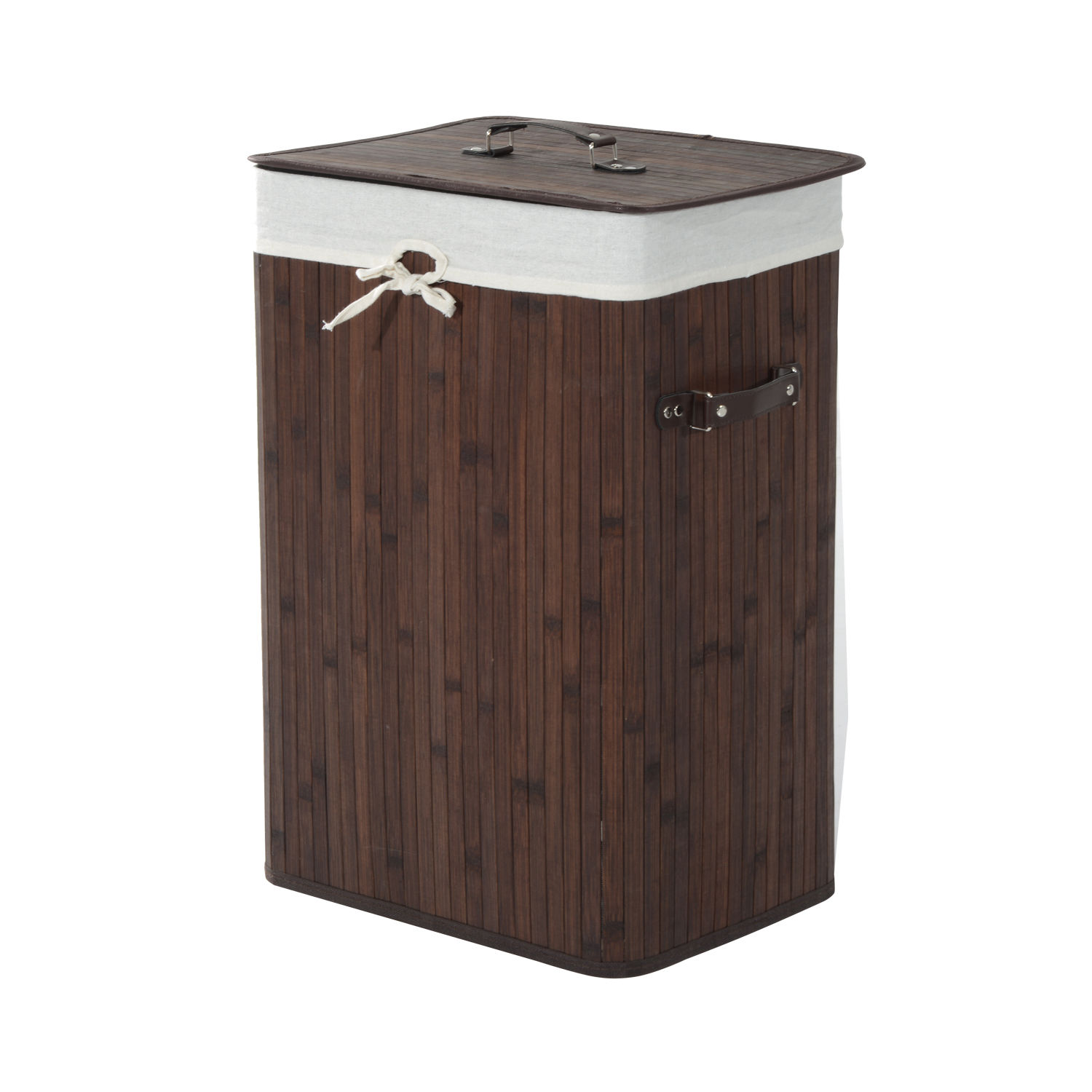 Kitsas pesukorv kaanega, 72 l, tumepruun
