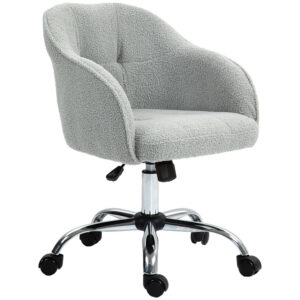 Toimistotuoli, ergonominen, keinutoiminnolla, teddy-kankaan näköinen, harmaa, 56 x 61 x 76-86 cm