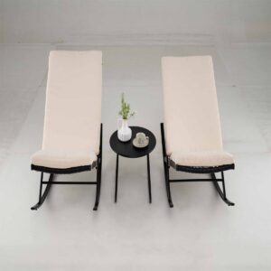 3-osaline beige PE rotangist kiiktoolide komplekt