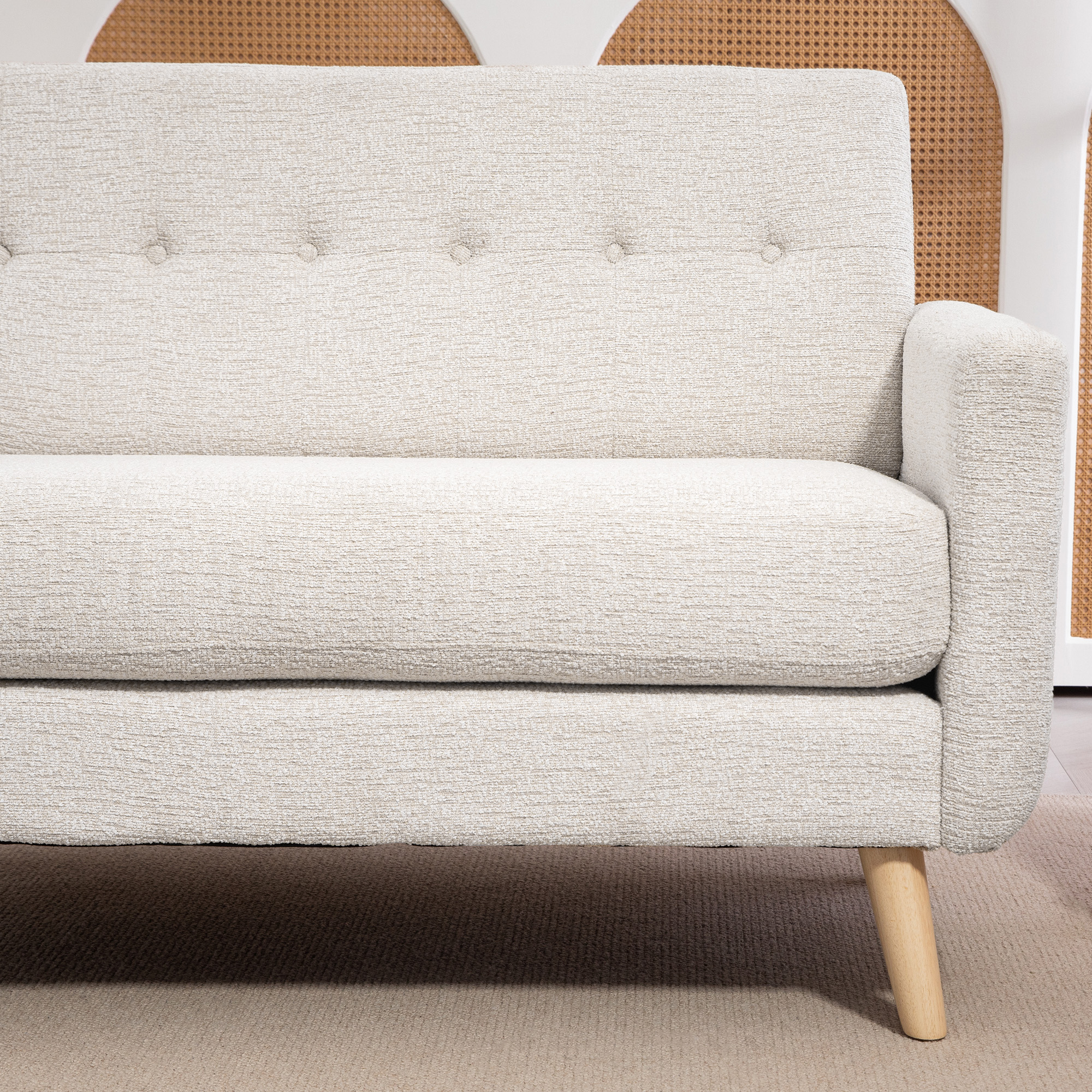 2 vietų sofa, smėlio, 134 x 71 x 82 cm - Image 9