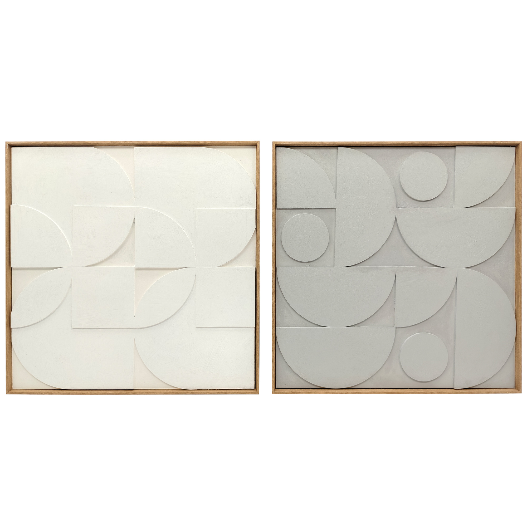 3D seinakaunistus, 2-osaline komplekt, geomeetriline, valge, 80 x 3,5 x 80 cm