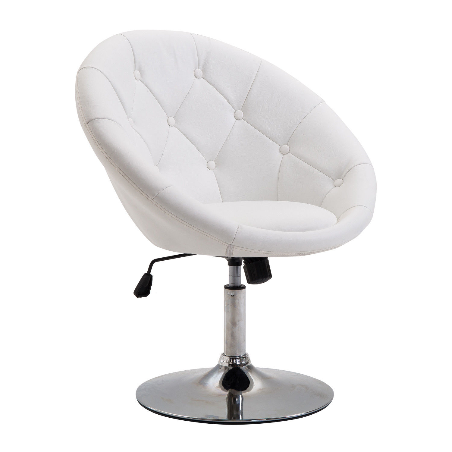 Pöördtooliga lounge-tool terasest alusega, valge, 42-54 cm