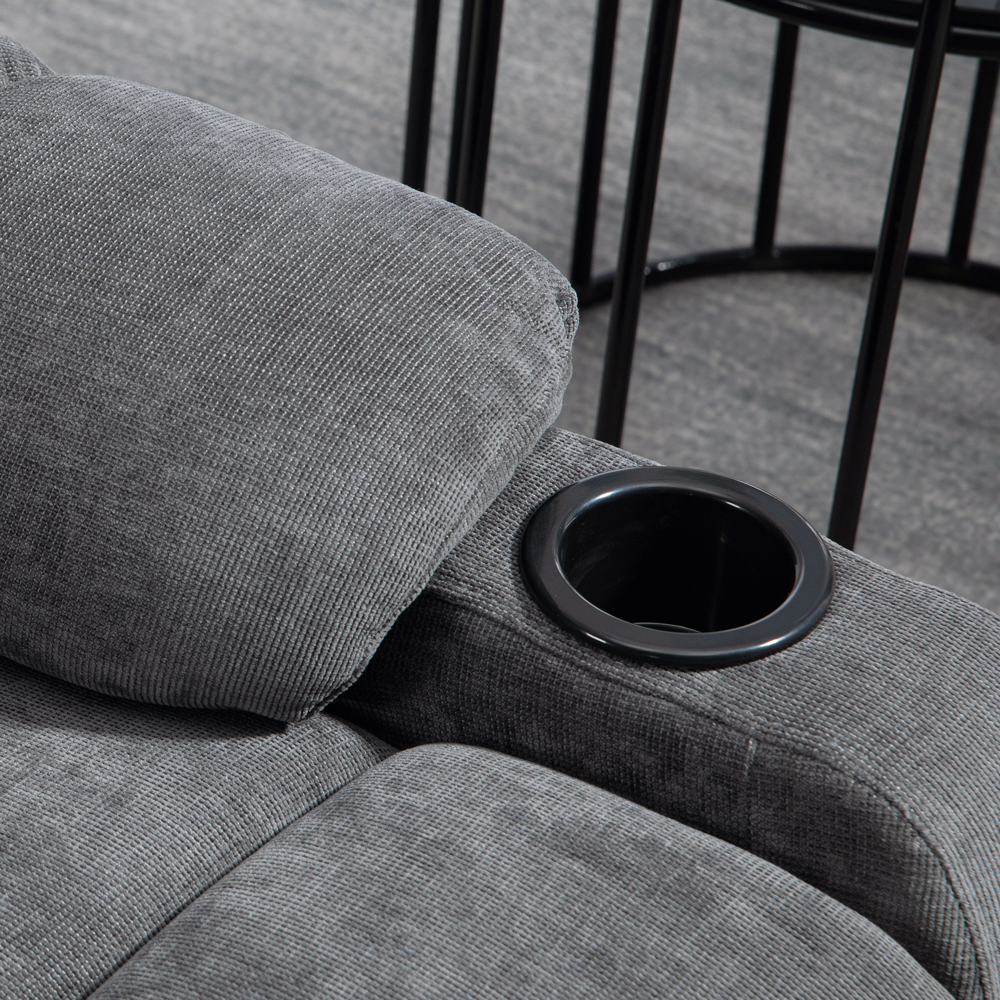 Recliner armchair su pakoja, sukamas, tamsiai pilkas, 150 kg, 88 x 96 x 108 cm - Image 8