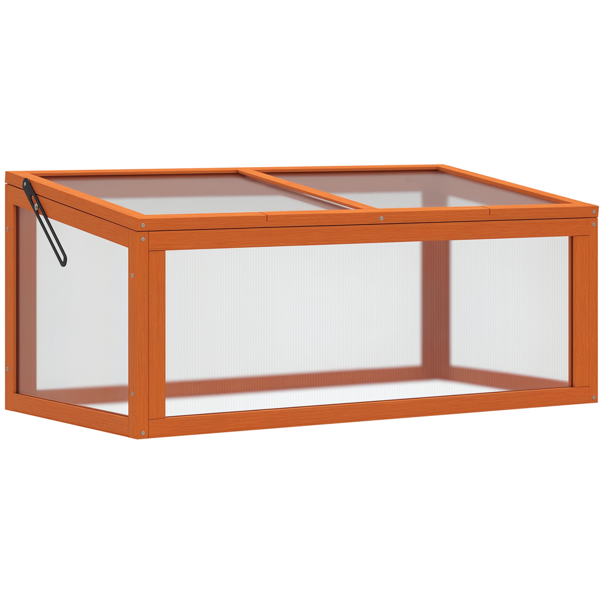 Kasvatuslaatikko puusta ja polykarbonaatista, oranssi, 90 x 46 x 40 cm