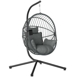 Ripptool Egg Chair, koos padjaga, hall, 120 x 106 x 188 cm