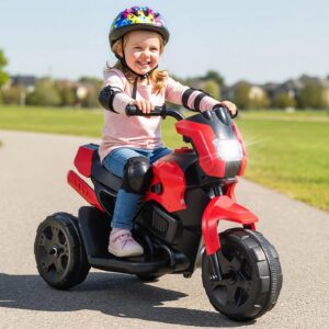 6V Vaikių 3 Ratų Elektrinis Motociklas Raudonas