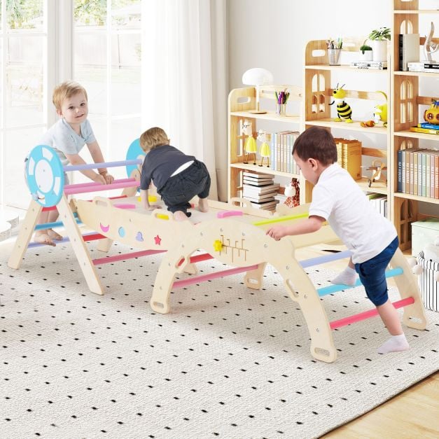 3-osainen kiipeilykehyssetti liukumäellä, monivärinen - Image 2