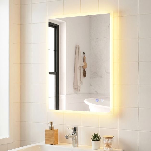 70x50 cm LED vannitoapeegel hõbedane