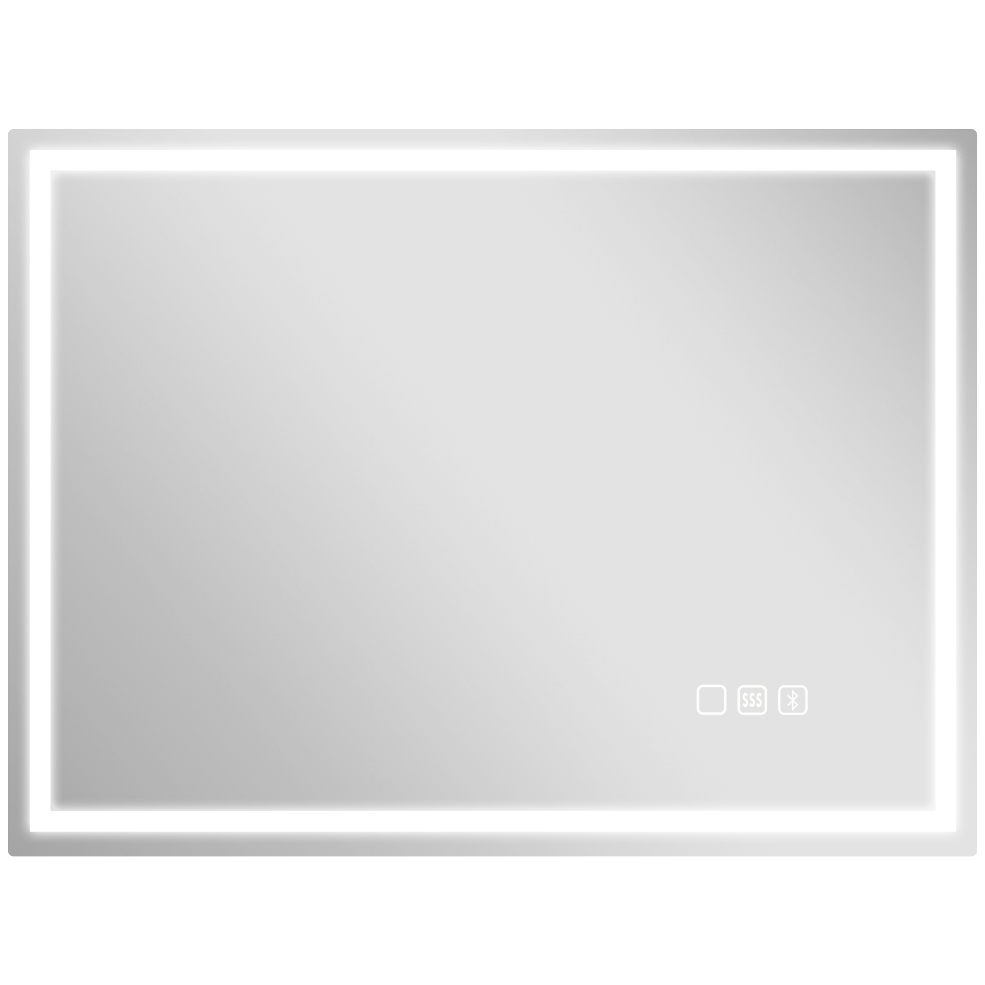LED vonios veidrodis, sidabrinis, 80 x 60 x 3,5 cm