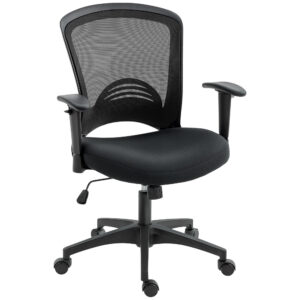 Võrkkattega kontoritool, reguleeritav töötool võrkkattega seljatoega, must, 65 x 59 x 92,5-102,5 cm