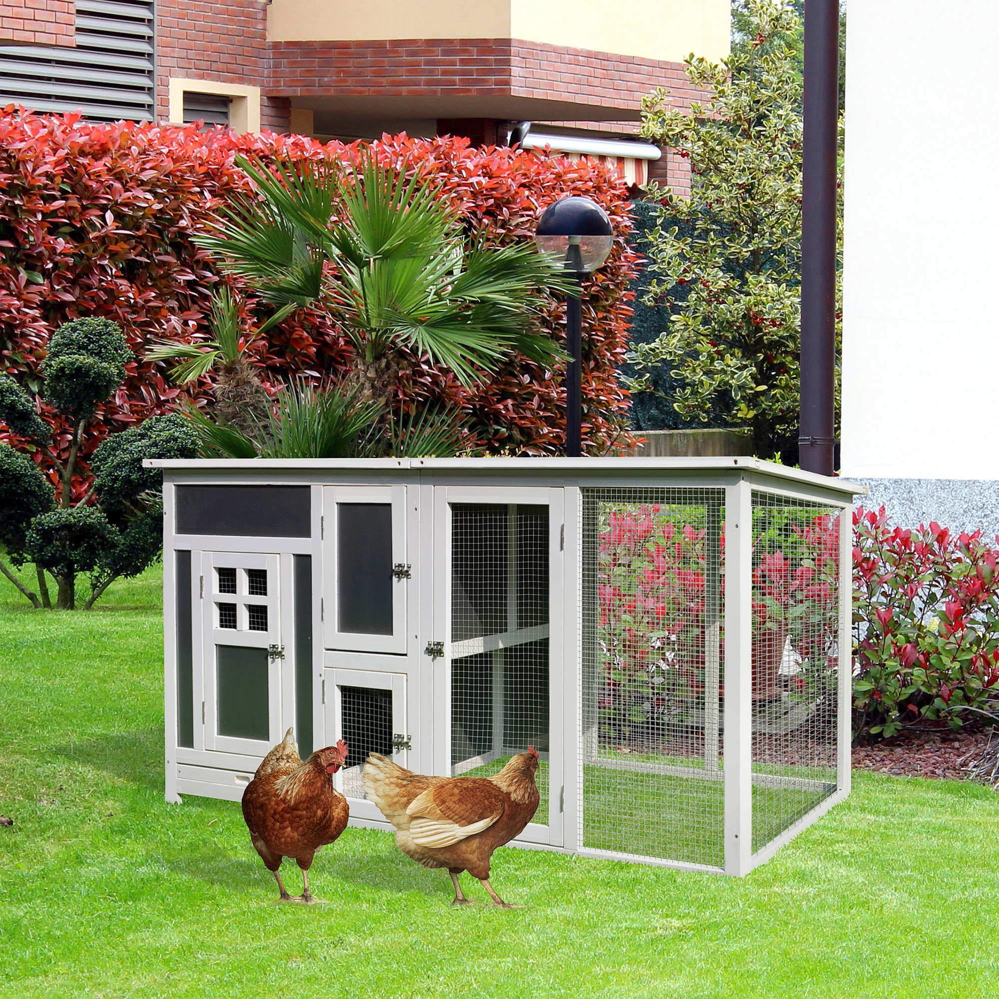 Vistakuut puidust, hall ja valge, 160 x 75 x 80 cm - Image 2