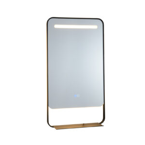 80x60 LED vannitoa peegel riiuliga kuldne