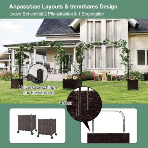 Aiatrepp pergola kahe istutuskarbiga, must-pruun