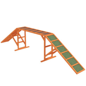 Koera agility-ramp, libisemiskindel, ilmastikukindel, puidust, 335 x 55 x 60 cm, oranž