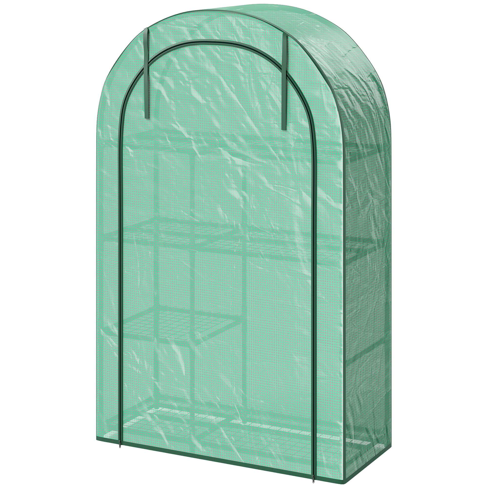 Mini siltumnīca, 4 līmeņu, ar plastmasas pārsegu, zaļa, 100 x 45 x 160 cm