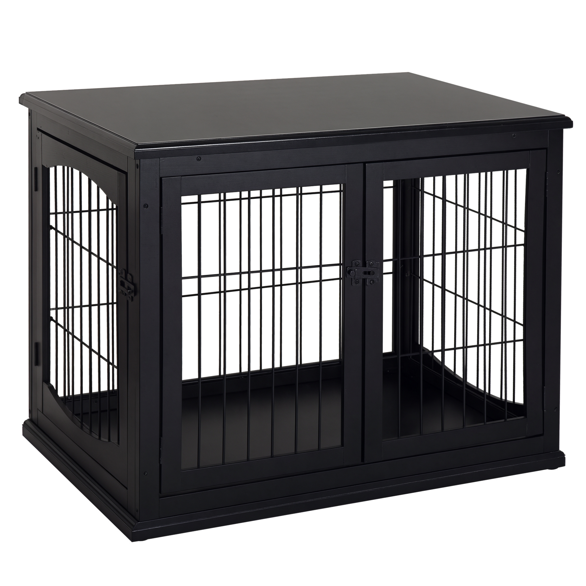 Koera puur, must, MDF ja metall, 81 x 58,5 x 66 cm