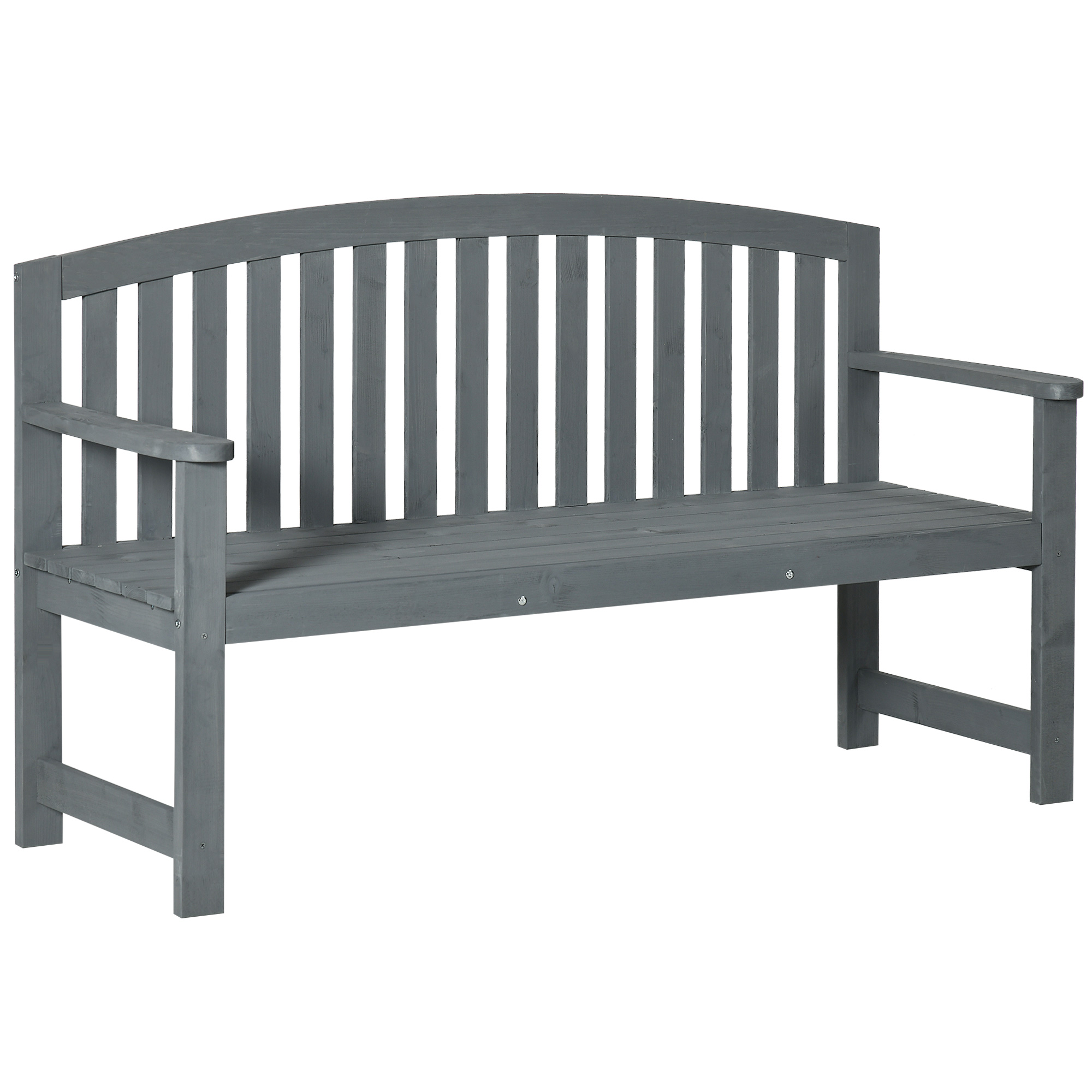 2 hengen puutarhapenkki, Tannenholz, harmaa, 143 x 51 x 85 cm