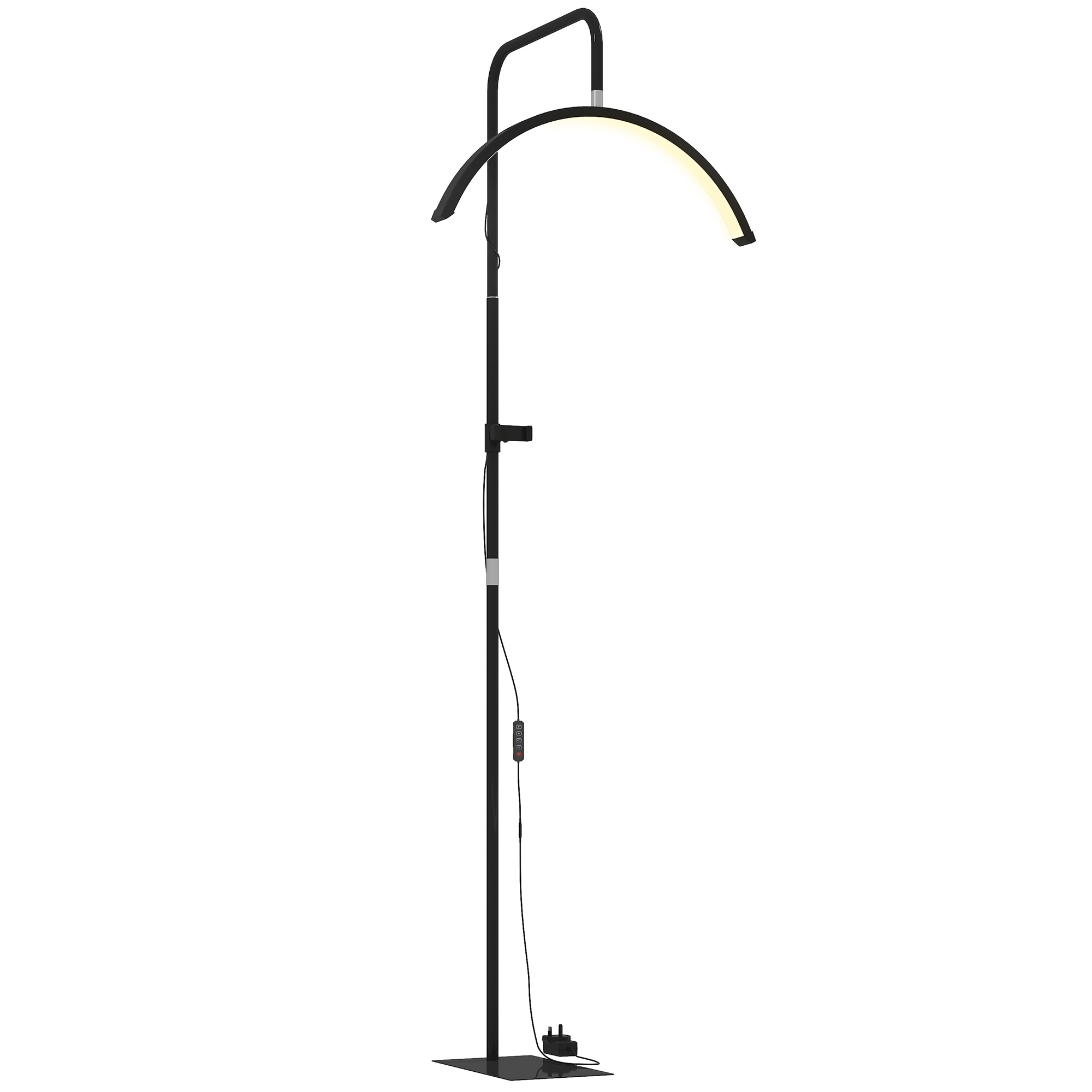 LED poolkuu ripsmelamp telefonialusega, 350° pööratav, must, 136-186 cm