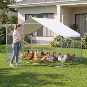 Suur metallist kanakuut 300 × 203 × 202 cm, sissekäiguga