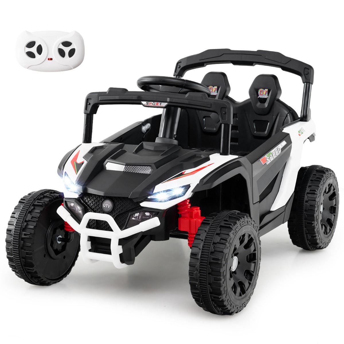 12V elektriline laste UTV-auto puldiga, valge - Image 4