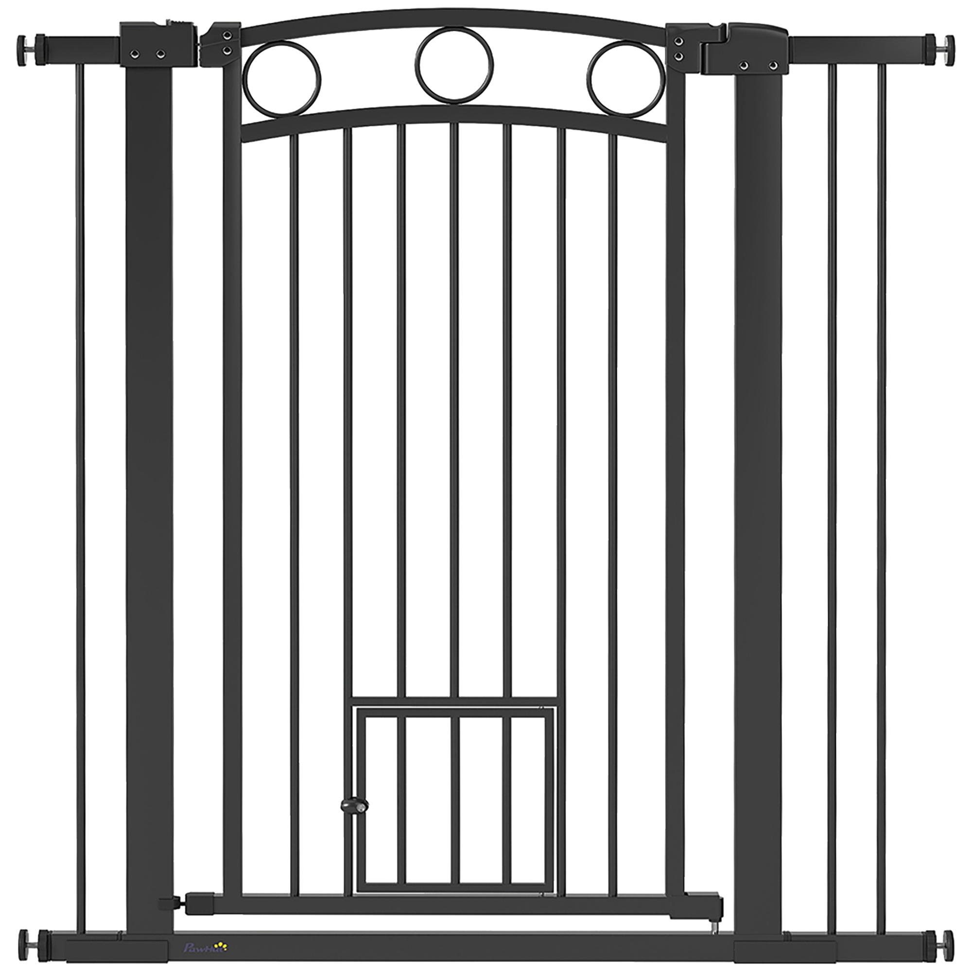 Lemmiklooma turvavärav, must, 76-104 x 106 cm