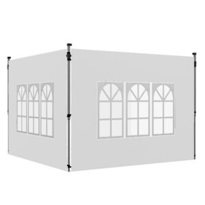 2 gabalu lapenes sānu sienas ar logu, 3 x 3 / 3 x 4 m, baltas