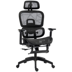 Toimistotuoli, ergonominen verkkokankaalla, säädettävä, musta, 120 kg