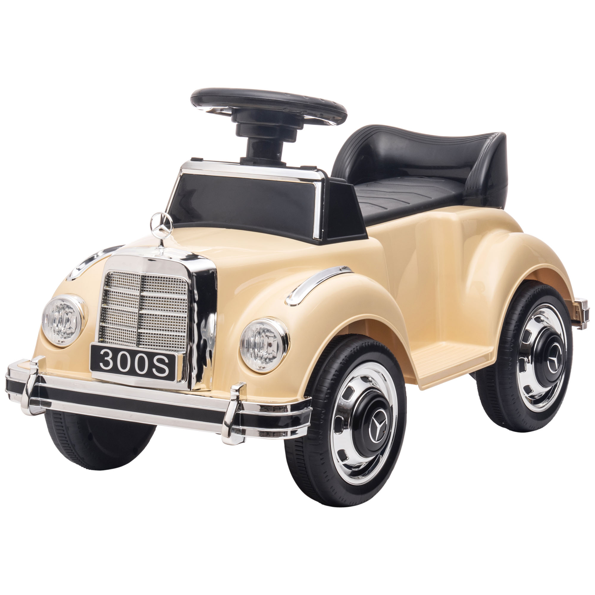 Vaikiškas stumiamas automobilis Mercedes-Benz 300S, smėlio spalvos, 77,5 x 41,5 x 45 cm