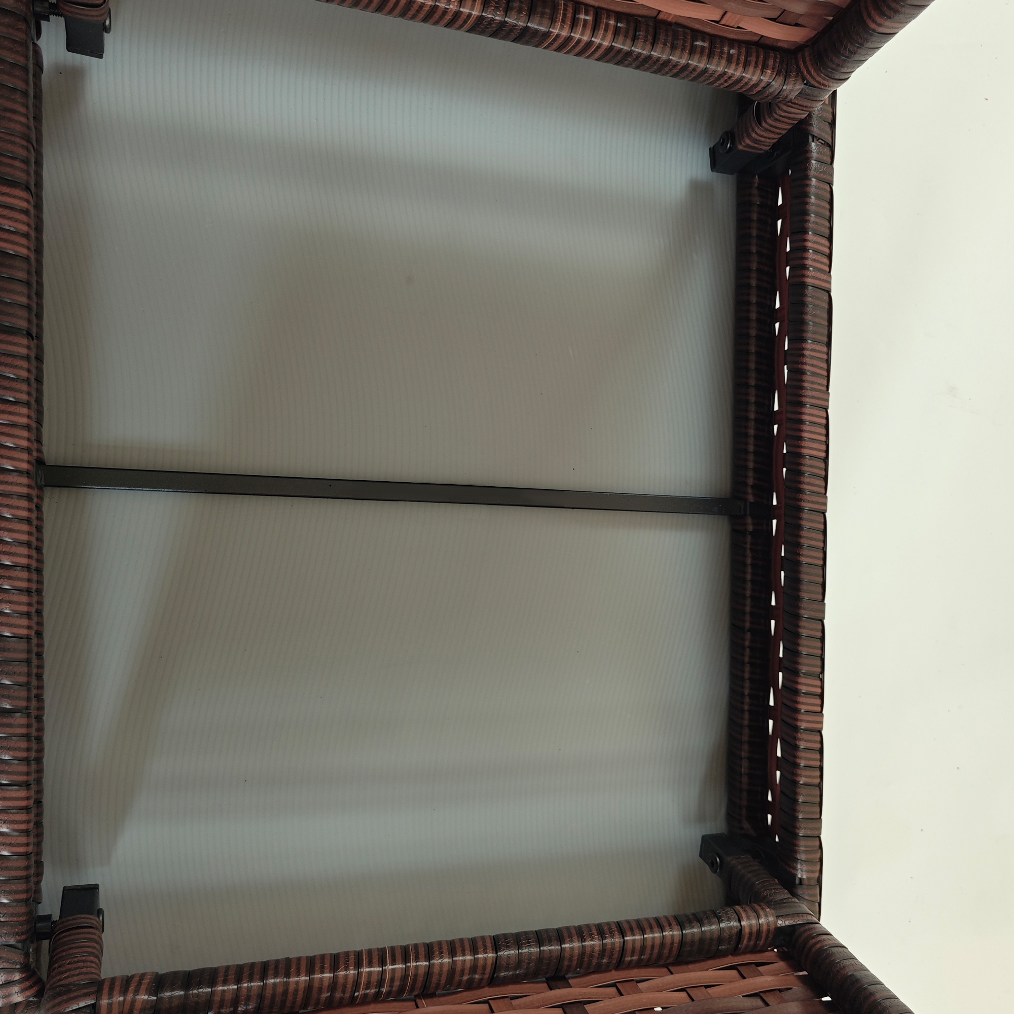 Lauko šoninis staliukas, PE rotangas, rudas, 60 x 41 x 41 cm - Image 9