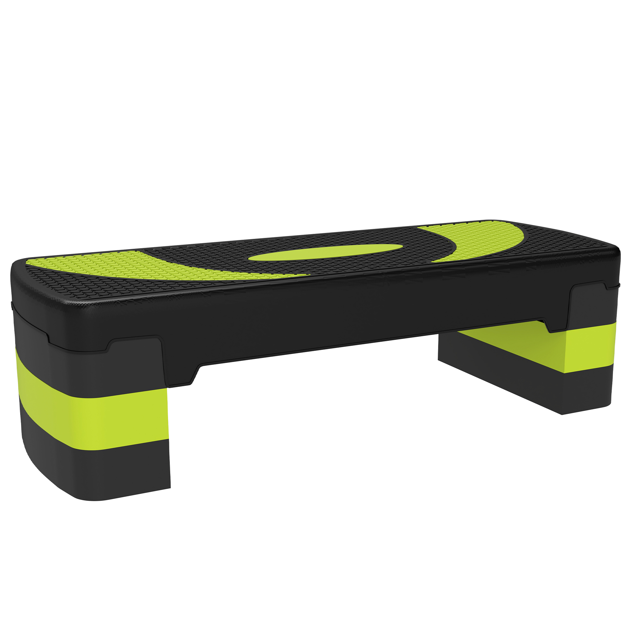 Aerobika-stepper, reguleeritava kõrgusega, must, roheline, 80 x 31 x 10-20 cm