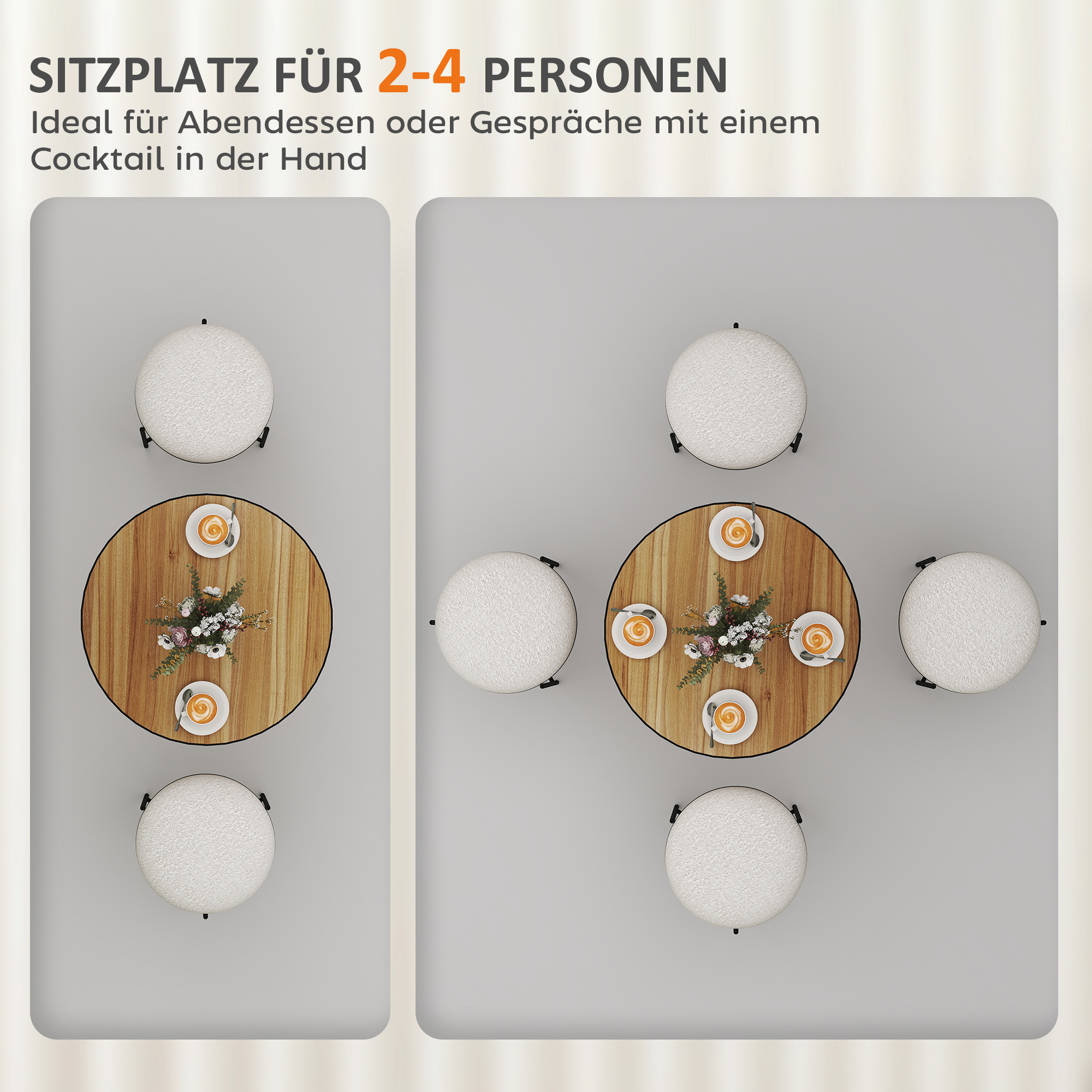 Apaļš ēdamgalds, ozolkoka izskats, 70 cm, 2–4 personām - Image 4