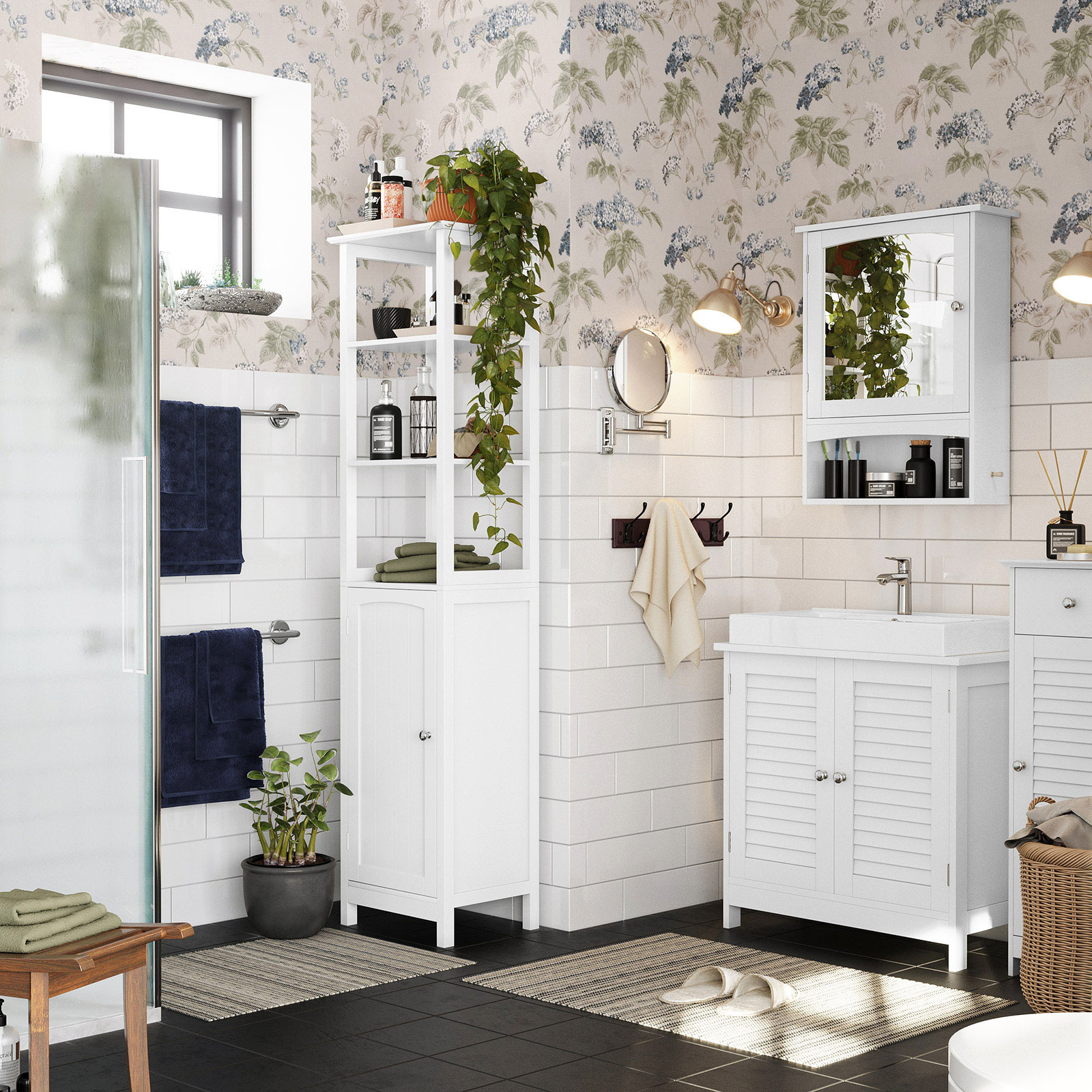 Allaskaappi, mattavalkoinen, E1-luokan MDF, 60 x 30 x 60 cm, 2 ovea - Image 2