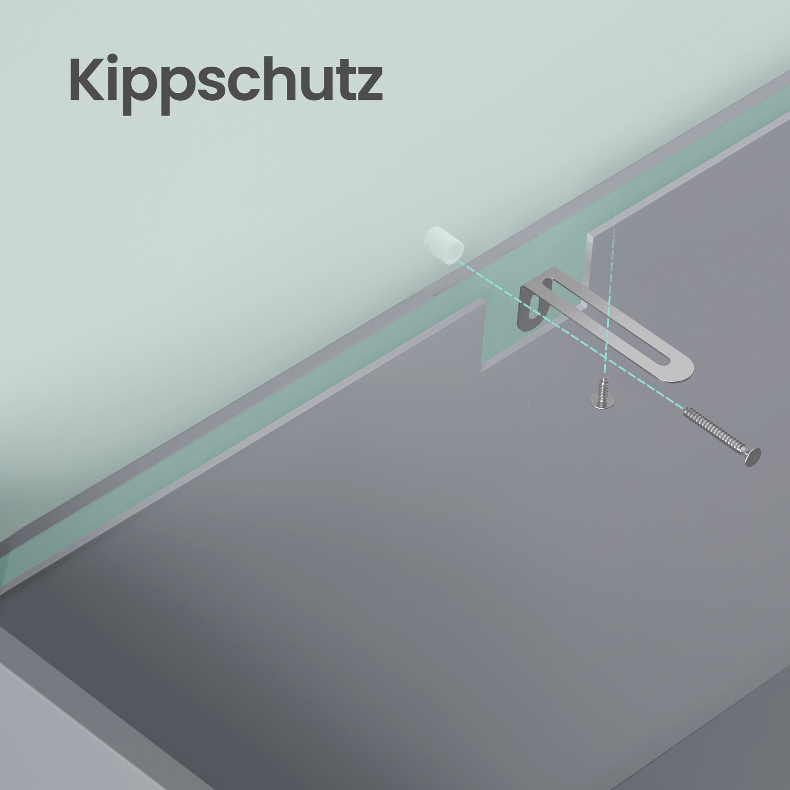 Pastatoma vonios spintelė su 2 durimis, reguliuojamomis lentynomis, MDF, pilka, 30 x 60 x 100 cm - Image 8