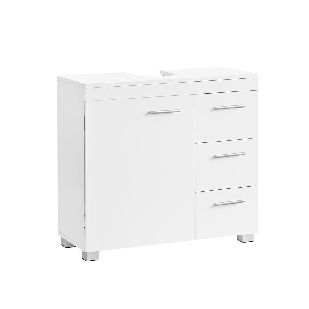 Allaskaappi, valkoinen, MDF, 30 x 70 x 64 cm, 2 lokeroa oven takana