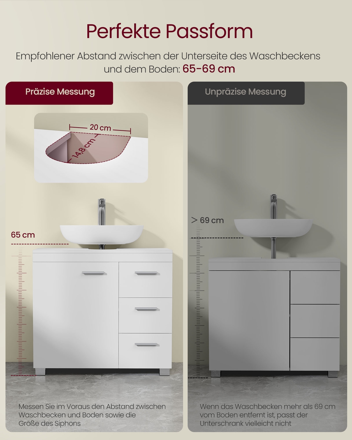 Allaskaappi, valkoinen, MDF, 30 x 70 x 64 cm, 2 lokeroa oven takana - Image 7