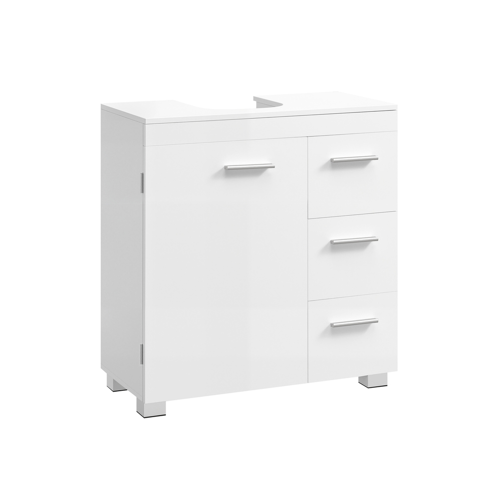 Pesualtaan allaskaappi, 30 x 60 x 64 cm, 2 lokerolla, MDF ja lastulevy, valkoinen