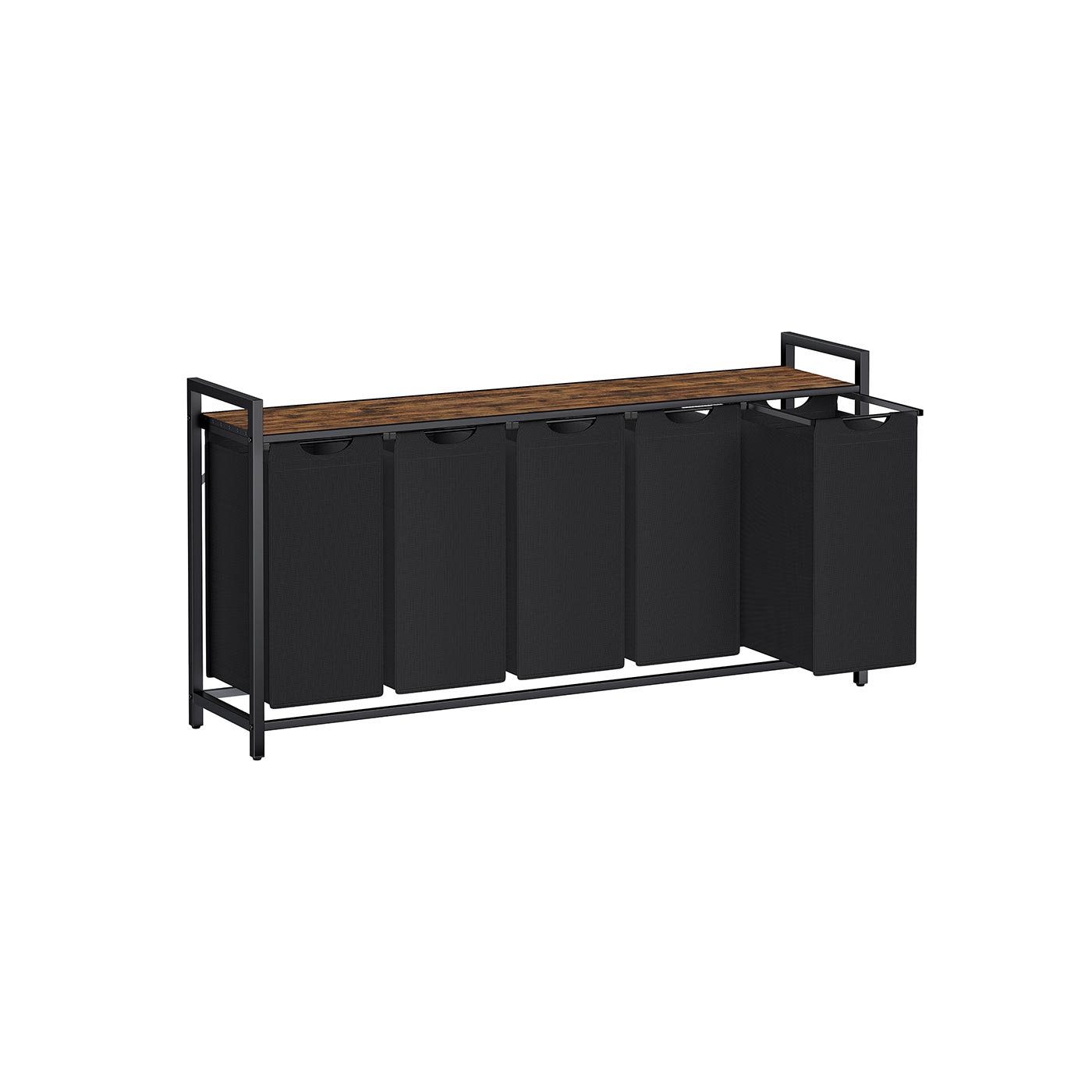 Pesu sorteerimiskorv riiuliga, 2 x 46 l, Oxford-kangas, 143,5 x 33 x 72 cm