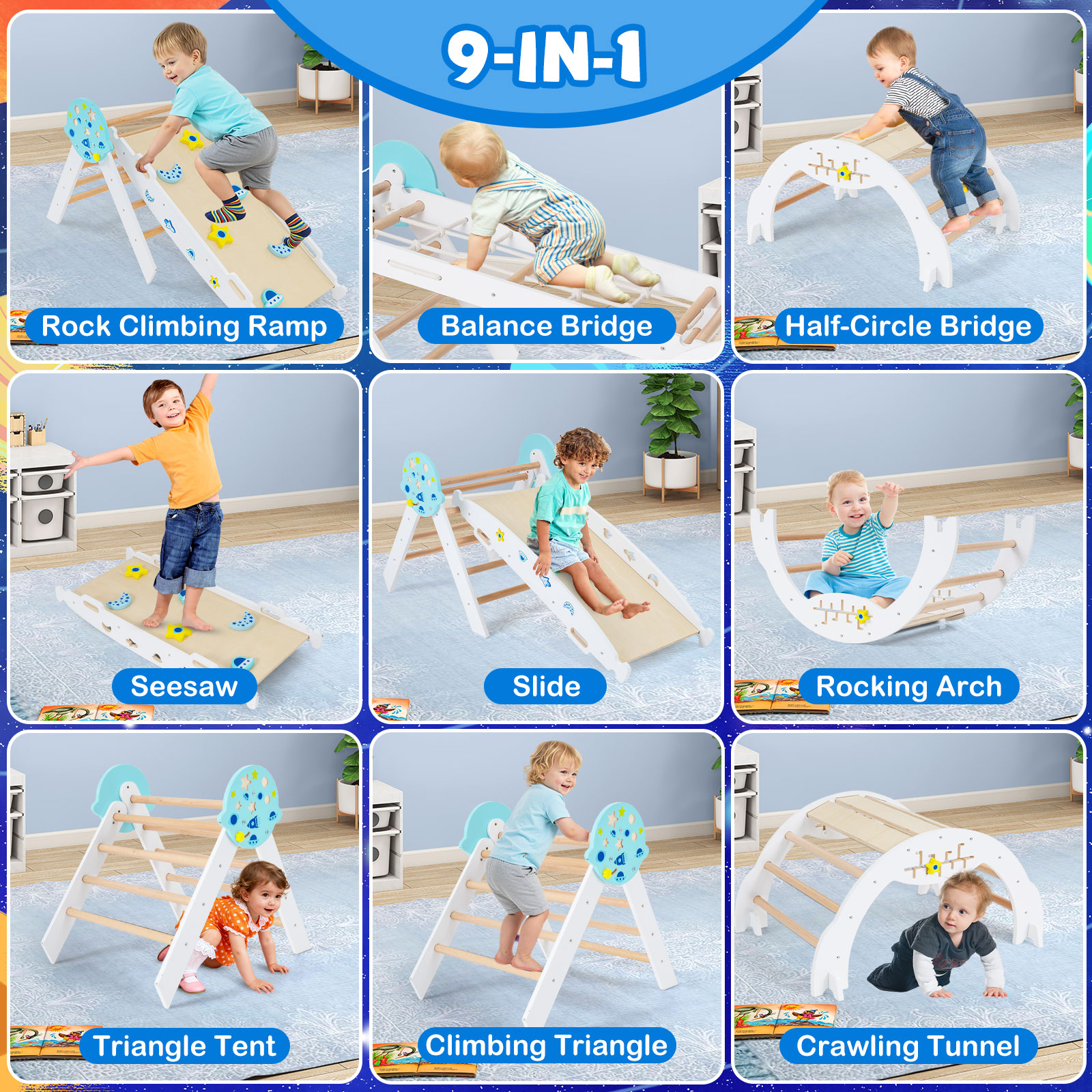 8-in-1 Saliekams Montessori Kāpšanas Komplekt - Image 4