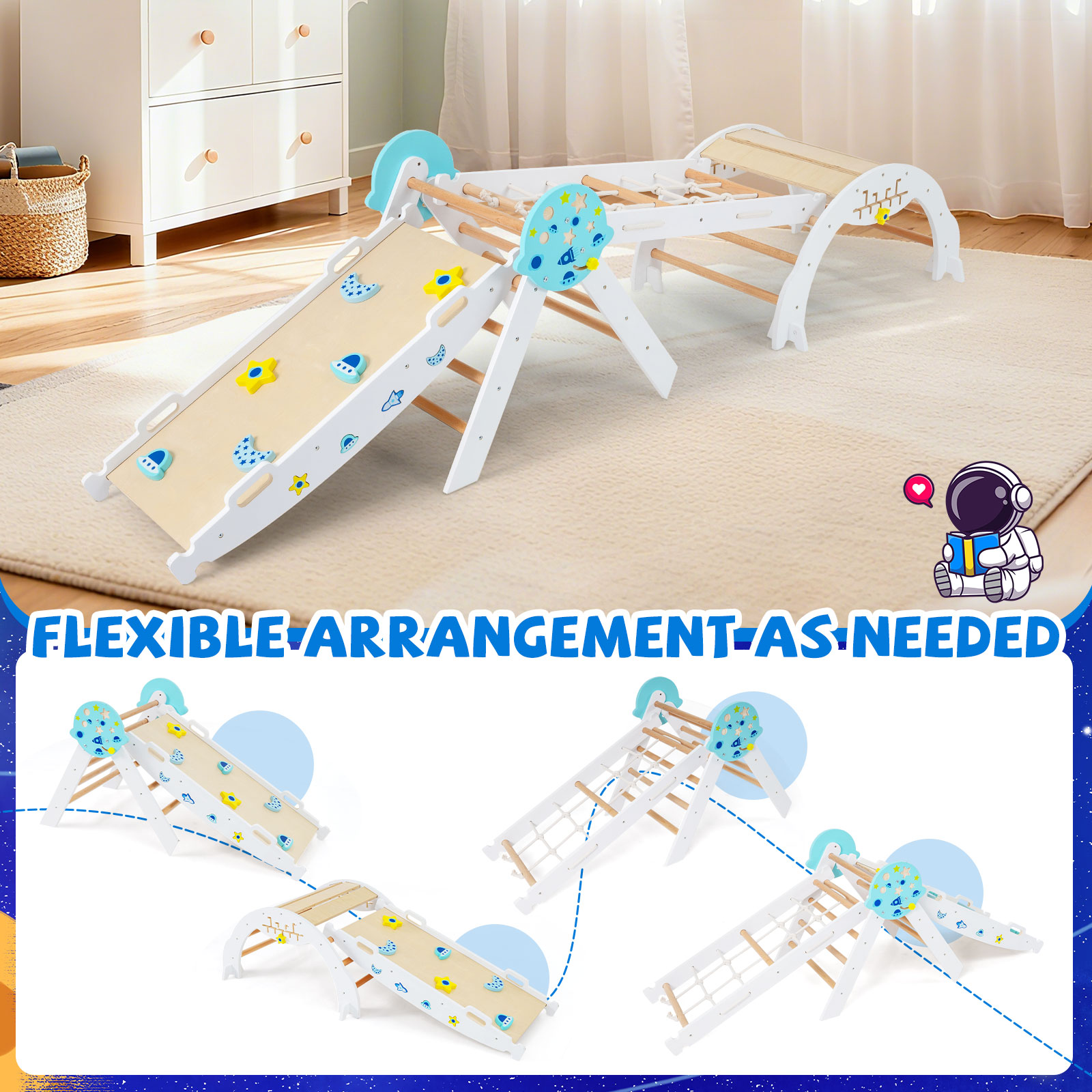 8-in-1 Saliekams Montessori Kāpšanas Komplekt - Image 8