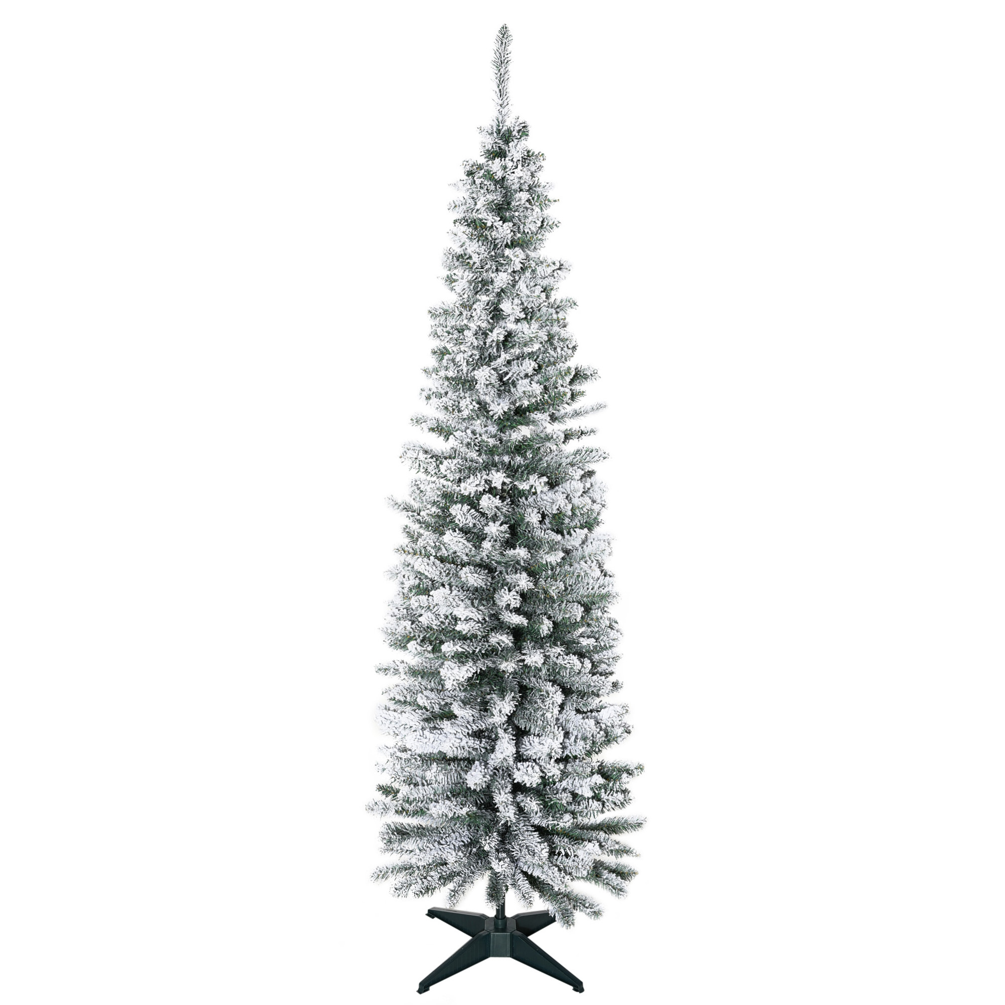 Dirbtinė kalėdų eglutė, 180 cm, žalia/balta, PVC šakos, metalinis stovas